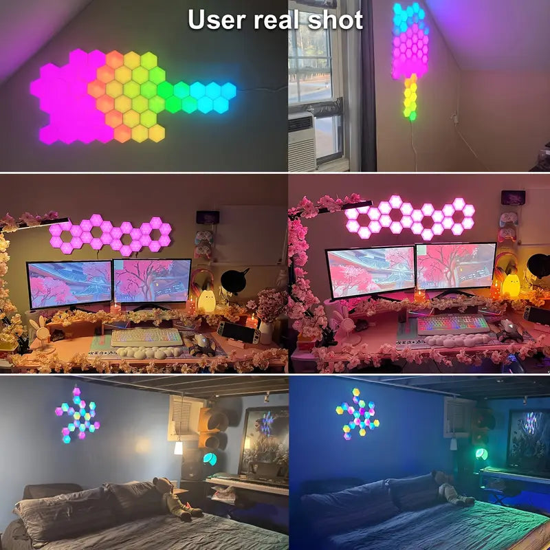 Hexagon LED Light Panels - Color-Changing