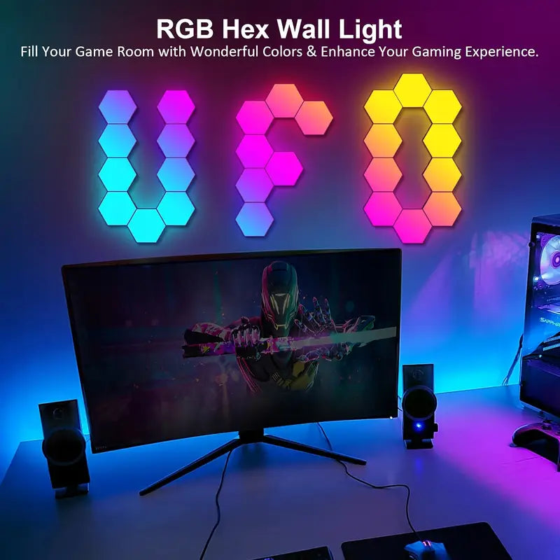 Hexagon LED Light Panels - Color-Changing